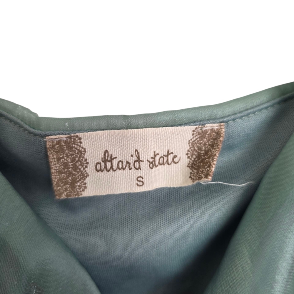 Altard State Mint Green Puff Sleeve Blouse Size Small - Picture 2 of 7